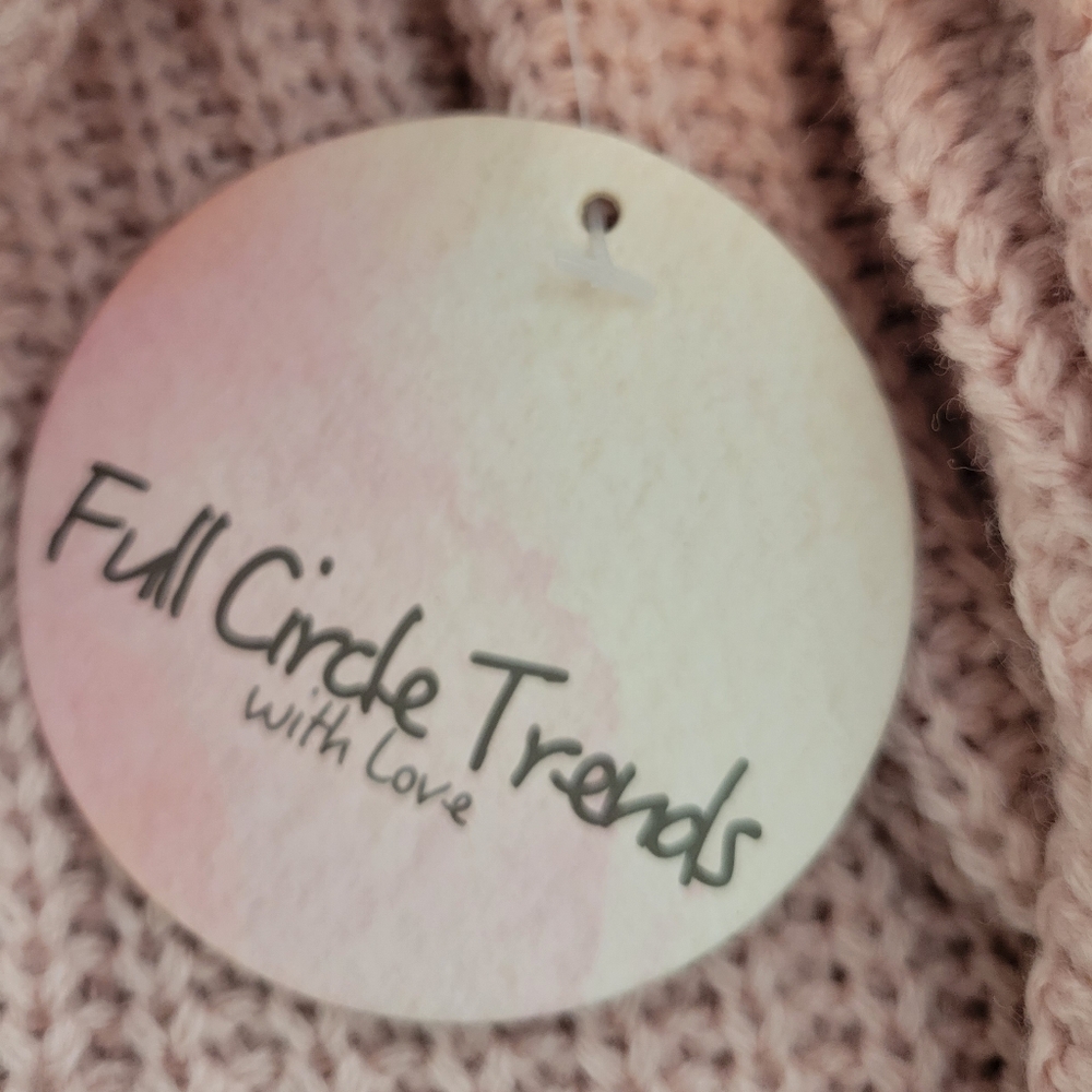 Full Circle Trends Hooded Long Sleeve (Peach) Sweater Dress sz L NWT - Picture 6 of 7